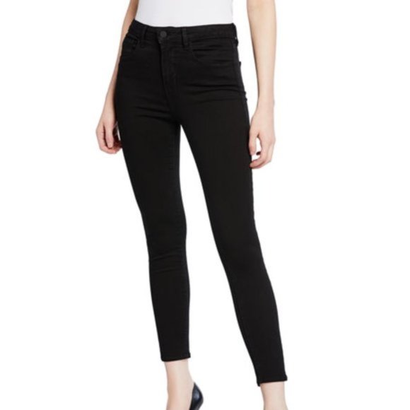L'agence Margot High Rise Skinny Jeans in Black - Picture 2 of 7